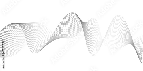 Abstract modern white and grey background. futuristic gradient and white wave curve lines banner design. Futuristic technology and sound wave lines,