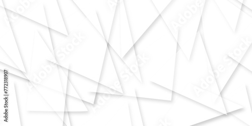 abstract White paper triangles as energy mess abstract pattern in bright light with soft light shadows, Space design concept. halftone style.  Texture of paper in retro style, crumple.