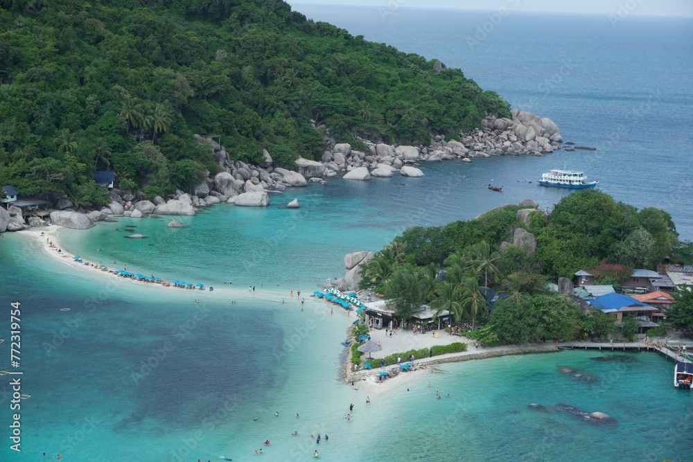 Aerial view of the Nang Yuan Island in Thailand.