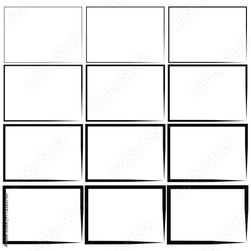 Hand drawn sketch frame vector. Simple doodle rectangle pencil frame border shape. Hand drawn doodle scribble border element for text quote template. Pencil brush stroke style. EPS file 37.