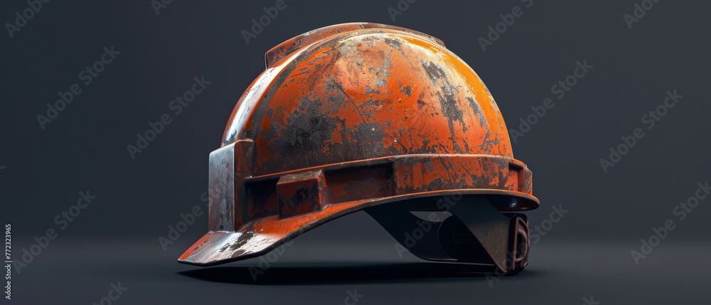 Obraz premium Industrial safety helmet with a visor, detailed texture and durability