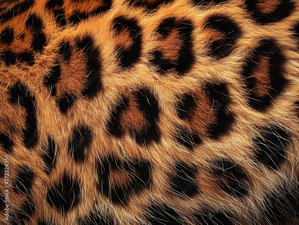 Macro shot of leopard skin, seamless pattern, detailed fur texture, vivid clarity Macro shot of leopard skin, seamless pattern, detailed fur texture, vivid clarity