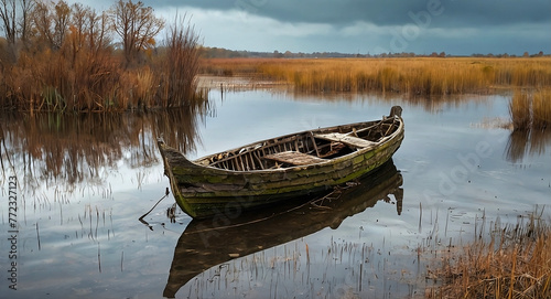 Boat in a swamp