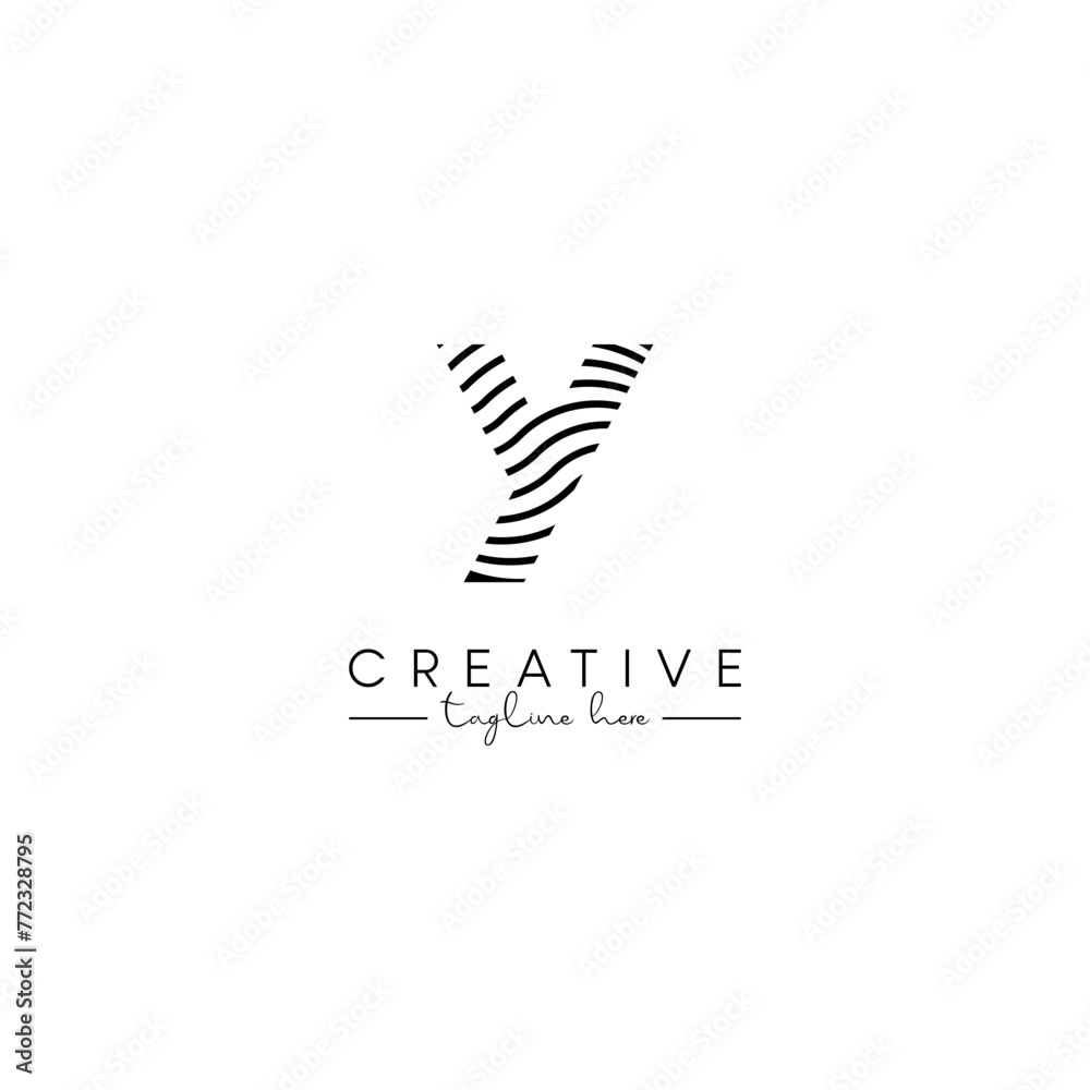 Creative unique letter Y initial based stylish wave logo design.