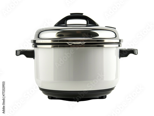 rice cooker, see from front. png file of isolated cutout object with white background