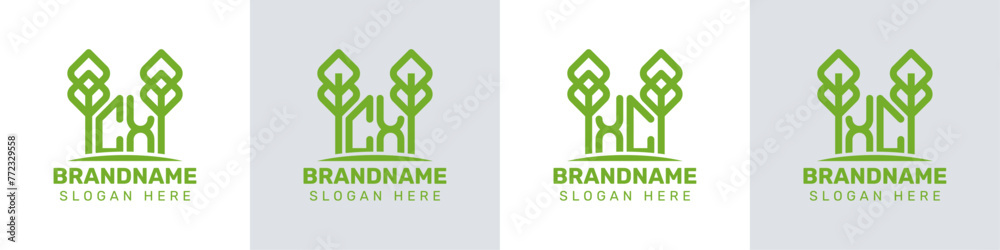 Letters CX and XC Greenhouse Logo, for business related to plant with CX or XC initials Letters CX and XC Greenhouse Logo, for business related to plant with CX or XC initials