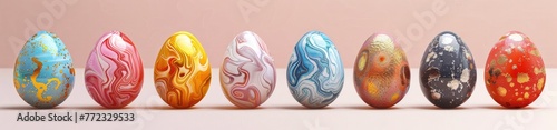 Colorful Easter Eggs with Unique Designs