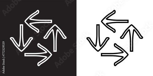 Repeat icon vector. Recycle icon sign symbol in trendy flat style. Rotation vector icon illustration isolated on black and white background