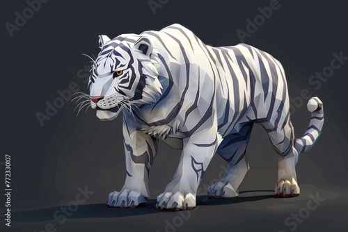 3d Illustration of White Tiger Albino Isolated on Dark Background © Syahrul Zidane A