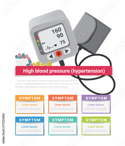 Arterial pressure measuring or checking machine. Blood pressure concept in isometric vector illustration. Medical sphygmomanometers monitor.