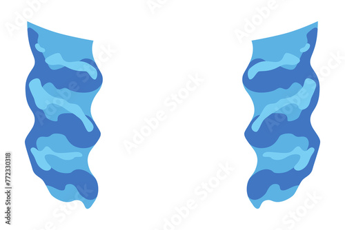Cartoon tear drops icon. Sorrow cry streams, tear blob. Crying fluid, falling blue water drops. Isolated vector for sorrowful character weeping expression. Wet grief droplets