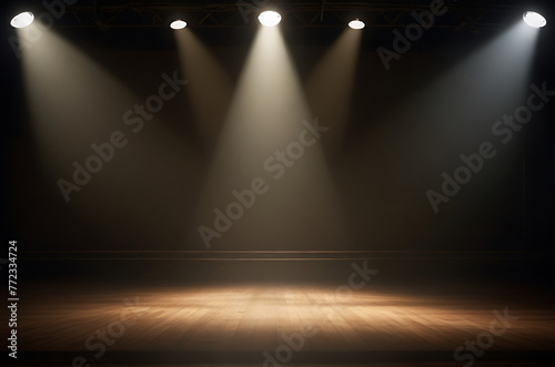 stage with spotlight,  Illuminating Theater Stage Background, AI Generative photo
