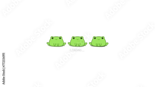 Aesthetic cute loading screen with jumping frog