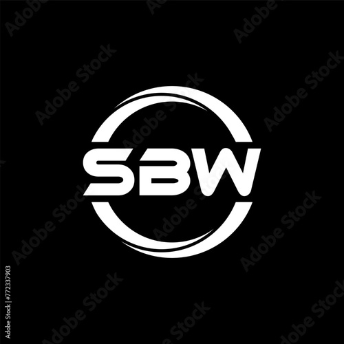 SBW letter logo design in illustration. Vector logo, calligraphy designs for logo, Poster, Invitation, etc. photo