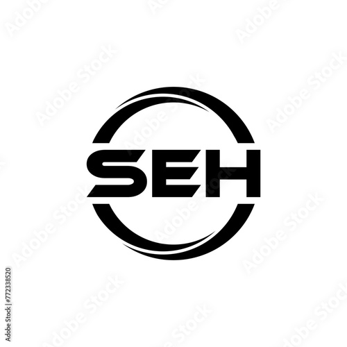 SEH letter logo design in illustration. Vector logo, calligraphy designs for logo, Poster, Invitation, etc.