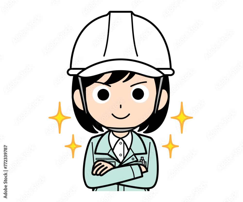 自信満々な現場監督の女性 自信満々な現場監督の女性