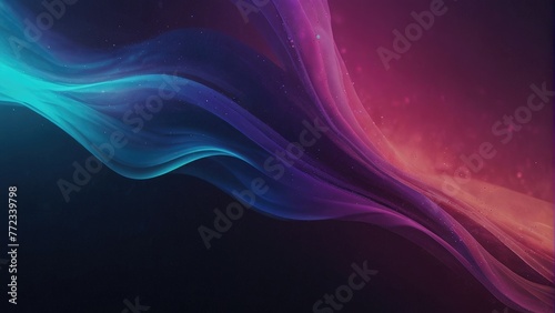 Neon Dreams Flowing Neon Colors with Grainy Texture Effect on Purple, Pink, and Blue Gradient Background for Blurred Futuristic Banner Design