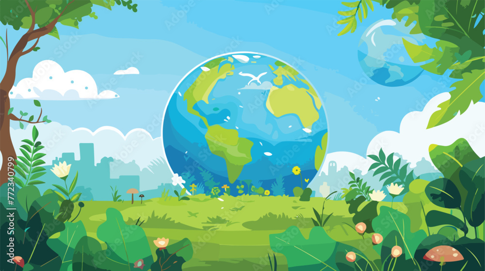Savector the nature campaign with world planet vector i