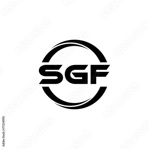 SGF letter logo design in illustration. Vector logo, calligraphy designs for logo, Poster, Invitation, etc. photo