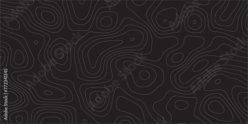 Black and white abstract background Abstracts Topographic map and white lines, contour background, Vector contour topographic map background. Topography Animation Motion. Slowly moving colorful lines.