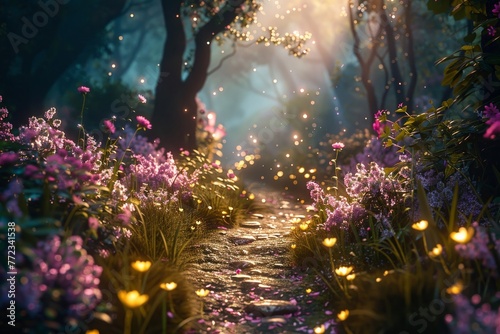 Create a magical storybook atmosphere with virtual reality scenes and animated backgrounds using Generative AI. © tonstock