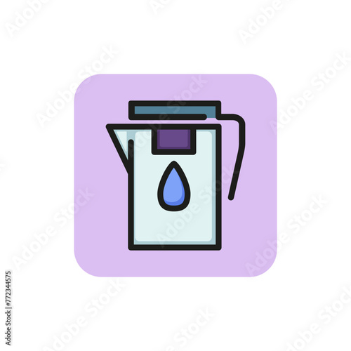 Cleaning water, removing undesirable chemicals, drop. Kitchen concept. Can be used for topics like drinking water, aqua, purification
