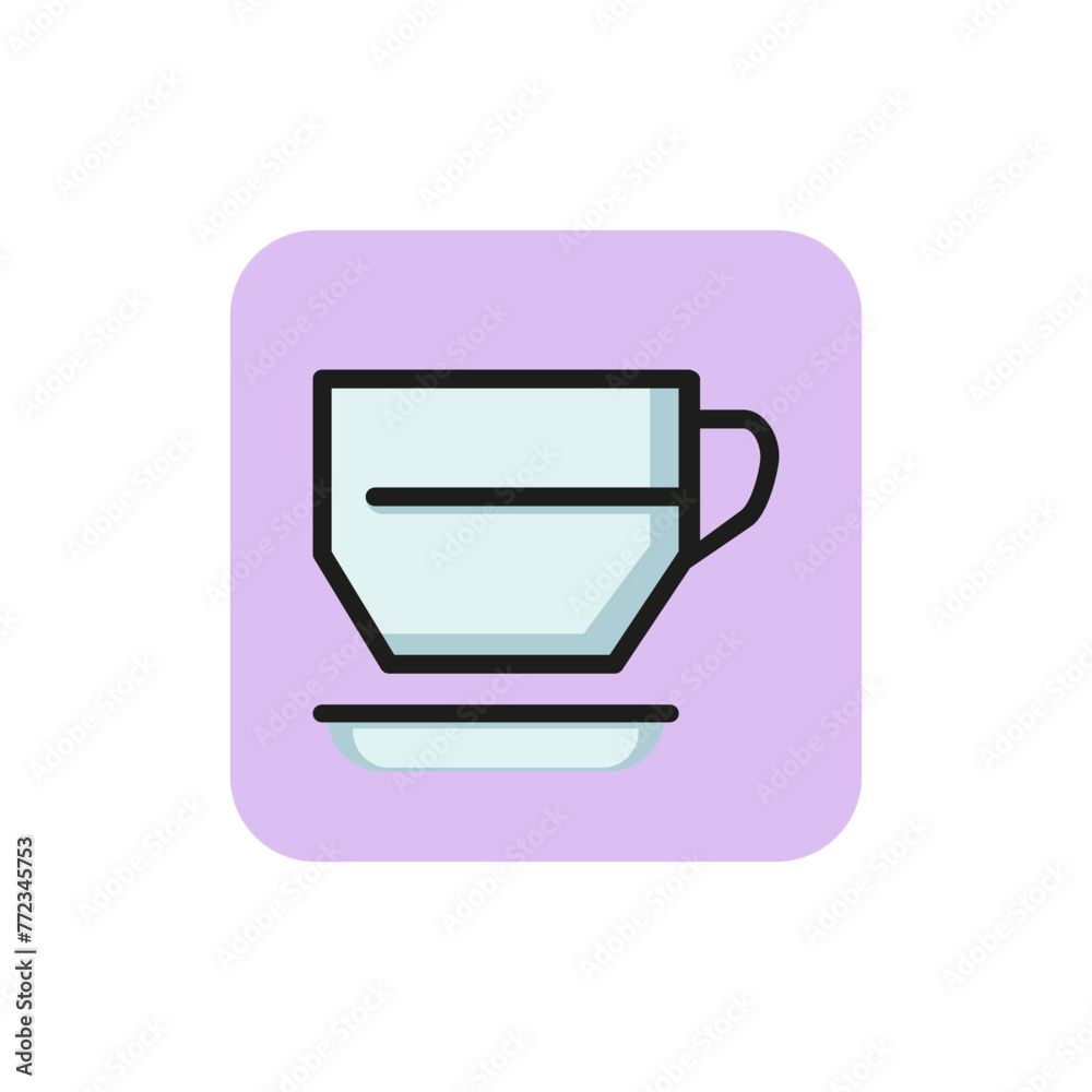 Icon of coffee cup. Rest, break, mug. Cafeteria concept. Can be used for topics like drink, refreshing, beverage Icon of coffee cup. Rest, break, mug. Cafeteria concept. Can be used for topics like drink, refreshing, beverage