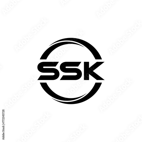 SSK letter logo design in illustration. Vector logo, calligraphy designs for logo, Poster, Invitation, etc. photo