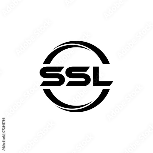 SSL letter logo design in illustration. Vector logo, calligraphy designs for logo, Poster, Invitation, etc.