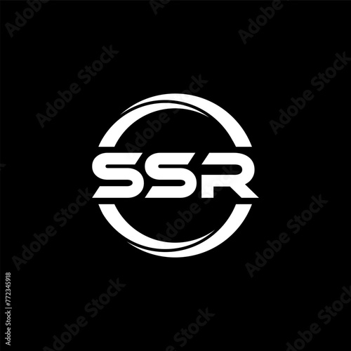 SSR letter logo design in illustration. Vector logo, calligraphy designs for logo, Poster, Invitation, etc.