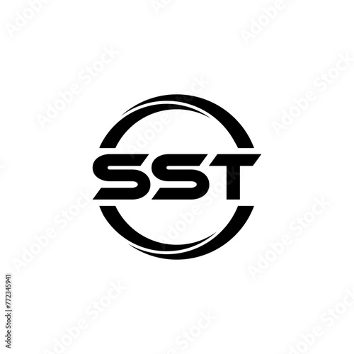 SST letter logo design in illustration. Vector logo, calligraphy designs for logo, Poster, Invitation, etc. photo