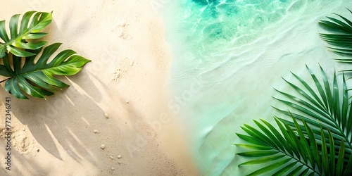Seashore background, top view,  summer vacantion concept