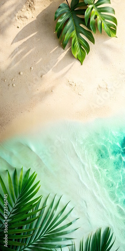 Seashore background, top view,  summer vacantion concept