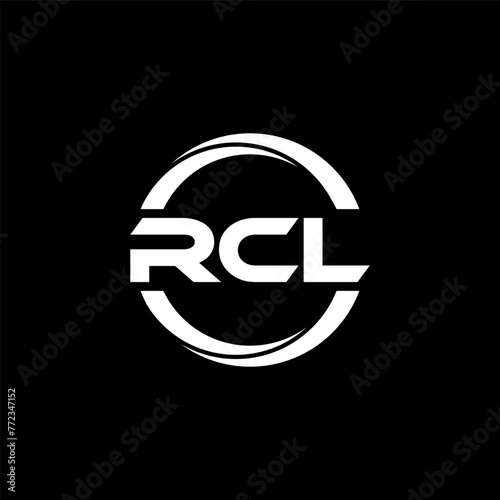 RCL letter logo design in illustration. Vector logo, calligraphy designs for logo, Poster, Invitation, etc. photo