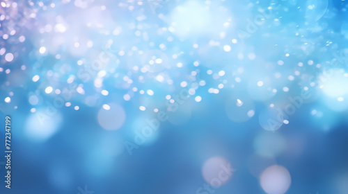 Abstract blurred soft blue beautiful glowing glitter bokeh © ma