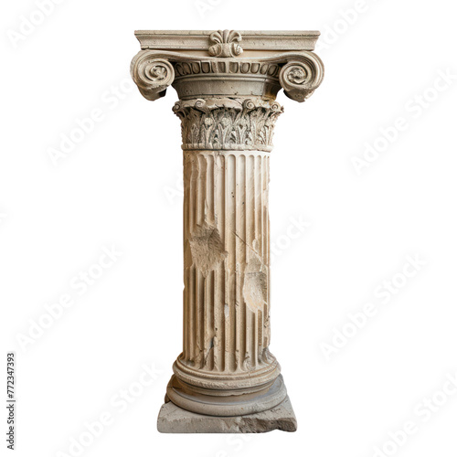 Doric of Greek Art objsect iolate on transparent png.
