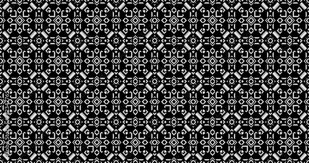 Geometric pattern background. Seamless decorative graphic. 3D rendering.