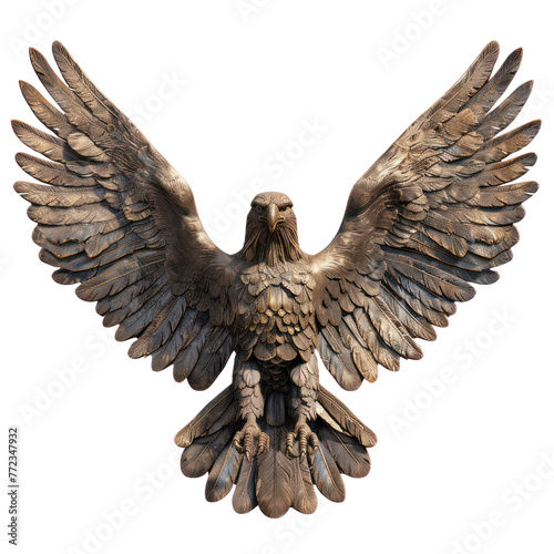 Eagle of Greek Art objsect iolate on transparent png.
