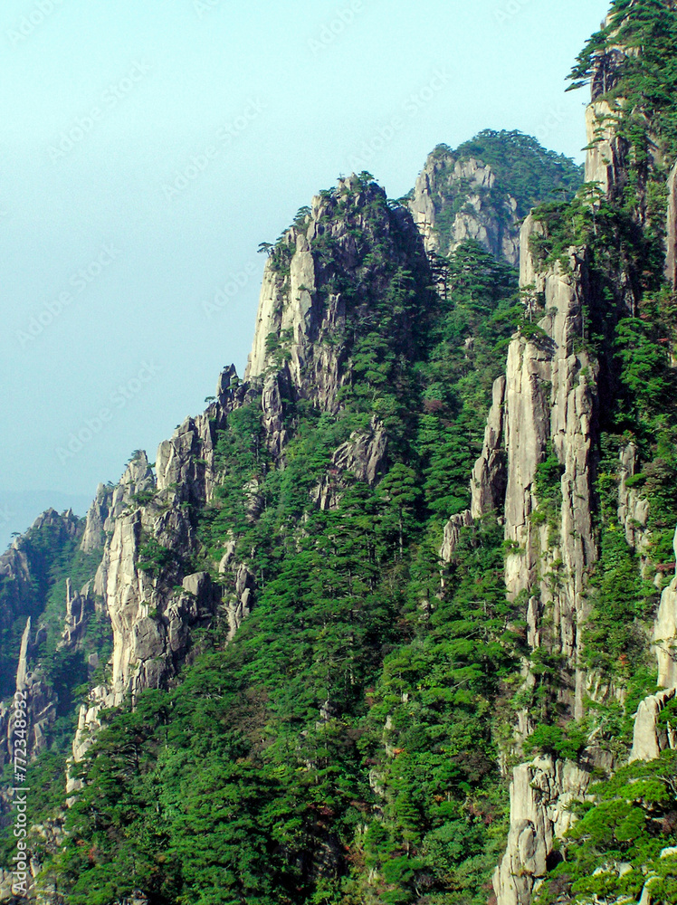Scenery of Huangshan in Anhui, China, Huangshan is included in the World Cultural and Natural Heritage List, the world Geopark.
