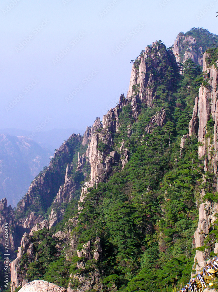 Scenery of Huangshan in Anhui, China, Huangshan is included in the World Cultural and Natural Heritage List, the world Geopark.