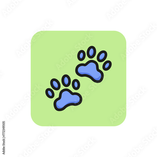 Icon of paw prints. Pet, dog, mammal, Animal concept. Can be used for topics like zoo, hunting, veterinarian