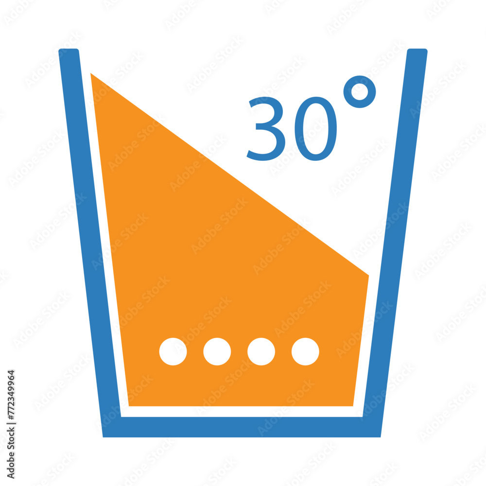 30, 30 degree, water, liquid, warm, pot, glass, 30 degrees washing laundry symbol icon - obrazy, fototapety, plakaty 