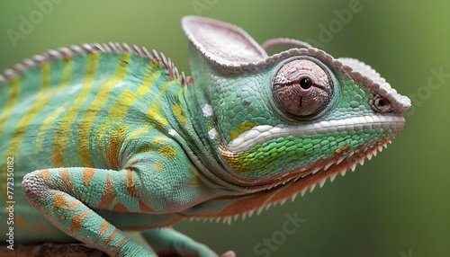 A Chameleon With Its Eyes Scanning The Horizon
