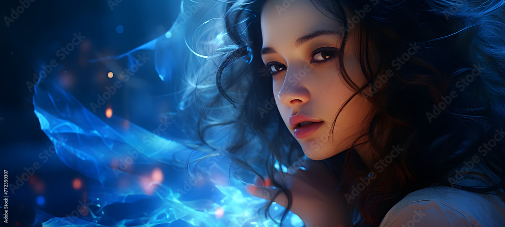 a beauty girl embracing the good and the bad, ai generative a beauty girl embracing the good and the bad, ai generative