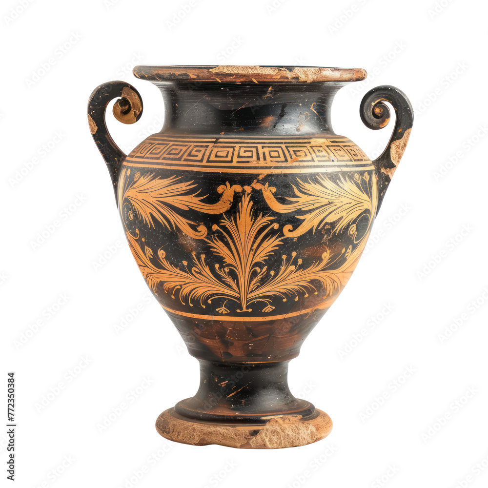 Krater of Greek Art objsect iolate on transparent png.

