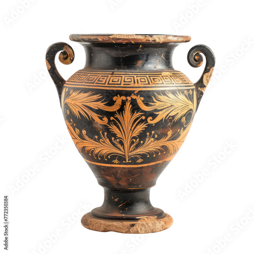 Krater of Greek Art objsect iolate on transparent png. 