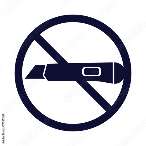 cutter, cutting, knife, don't use, not use, icon, don't use cutter icon