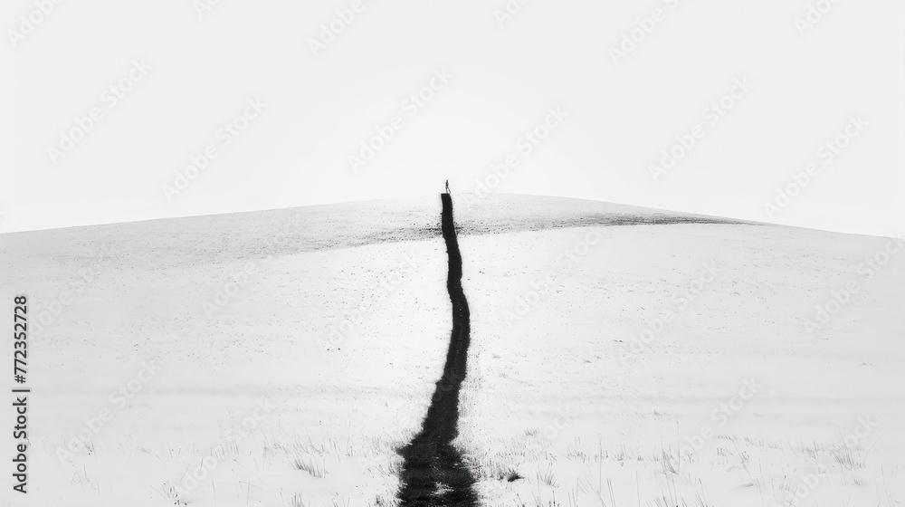 Narrow Path through Minimalist Landscape Narrow Path through Minimalist Landscape