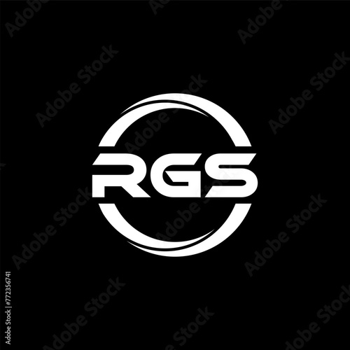 RGS letter logo design in illustration. Vector logo, calligraphy designs for logo, Poster, Invitation, etc. photo