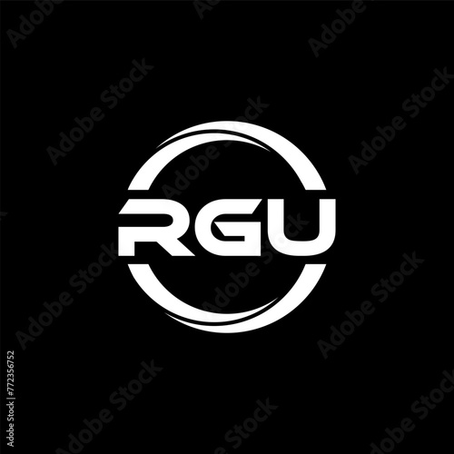 RGU letter logo design in illustration. Vector logo, calligraphy designs for logo, Poster, Invitation, etc. photo